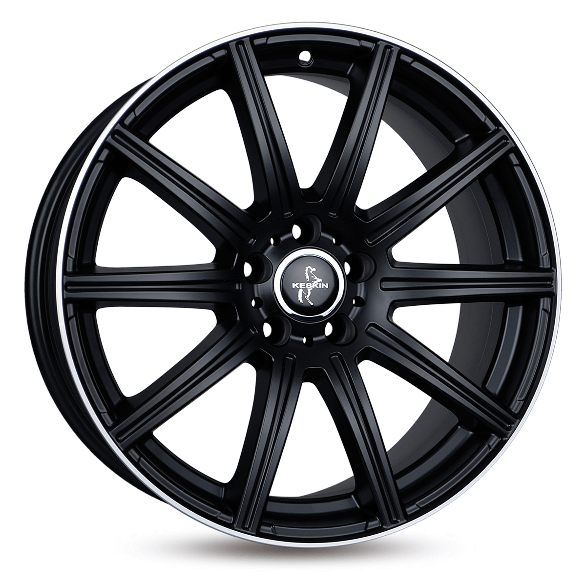 Keskin KT16 Dynamic Matt Black Lip Polish Alufelge 8x18 ET45 5x112/66.6