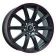 Keskin KT16 Dynamic Matt Black Lip Red Alufelge 9.5x19 ET45 5x112/66.6
