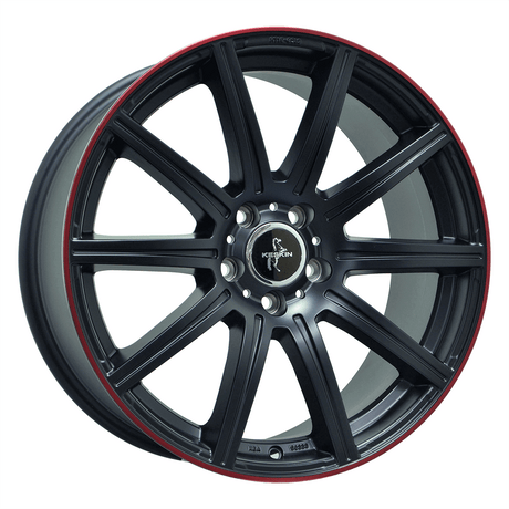 Keskin KT16 Dynamic Matt Black Lip Red Alufelge 9.5x19 ET45 5x112/66.6