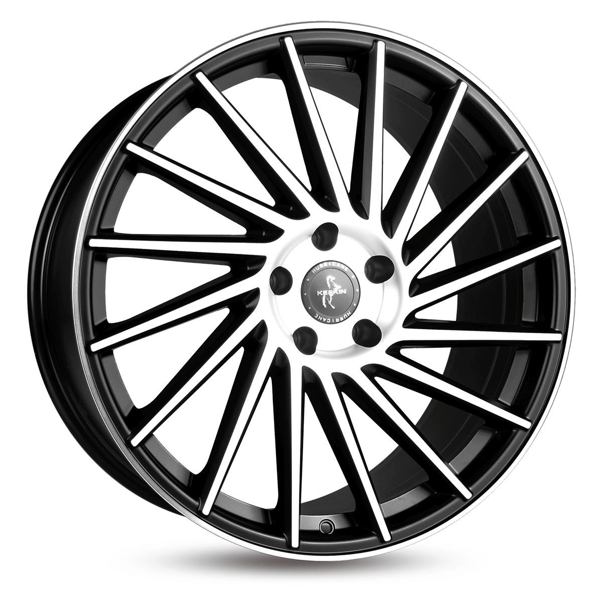 Keskin KT17 Hurricane Matt Black Front Polish Alufelge 10x22 ET40 5x120/74.1