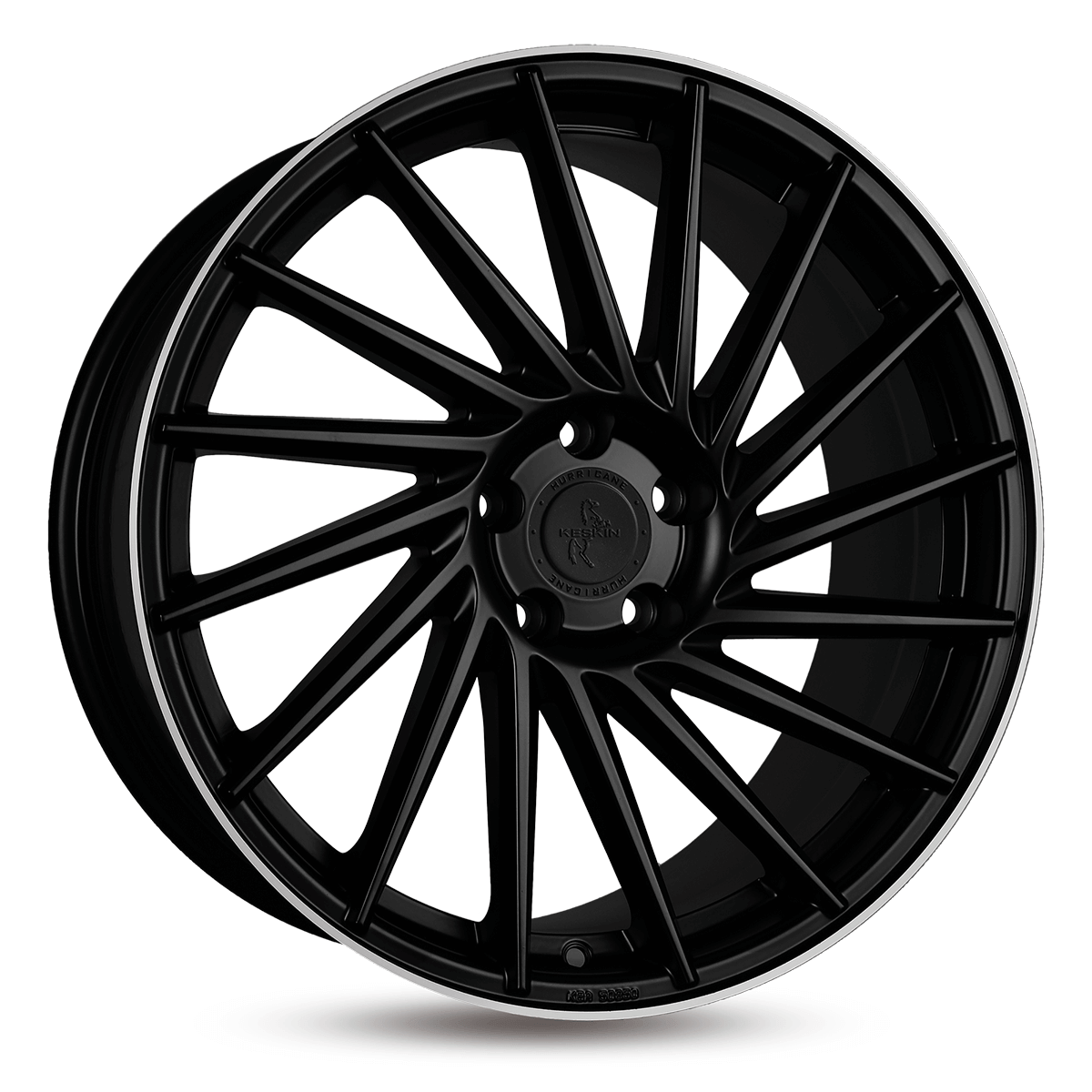 Keskin KT17 Hurricane Matt Black Lip Polish Alufelge 8x18 ET30 5x112/72.6