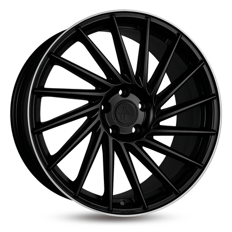 Keskin KT17 Hurricane Matt Black Lip Polish Alufelge 8.5x19 ET45 5x112/72.6