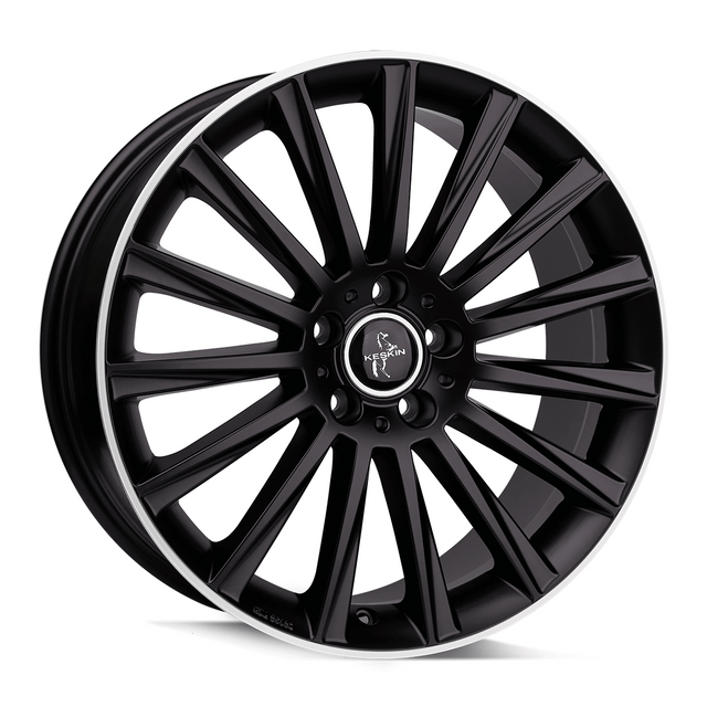 Keskin KT18 Turbo Matt Black Lip Polish Alufelge 10x22 ET58 5x130/84.1