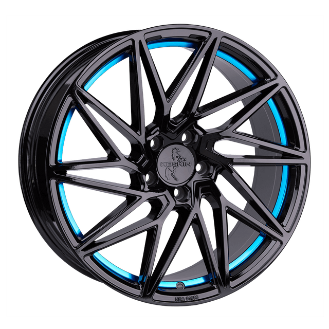 Keskin KT20 Future Black Painted Blue Inside Alufelge 8x18 ET45 5x112/72.6