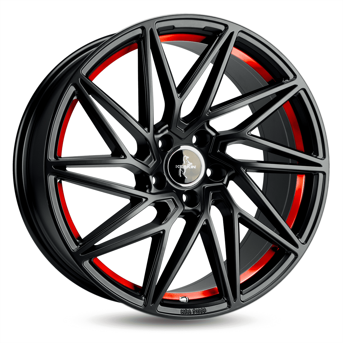 Keskin KT20 Future Matt Black Red Inside Alufelge 8.5x19 ET30 5x112/72.6