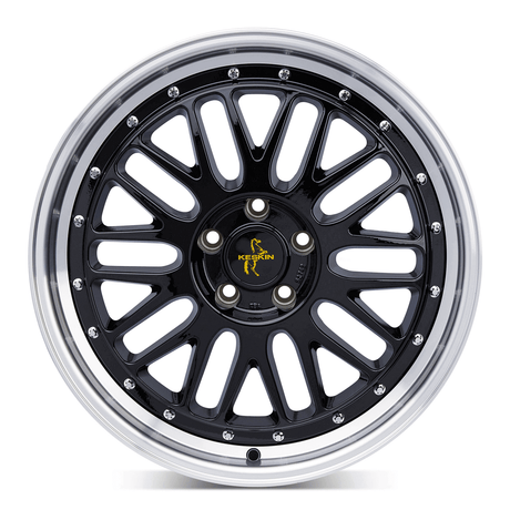 Keskin KT22 Retro Black Lip Polish Alufelge 8.5x20 ET35 5x120/72.6