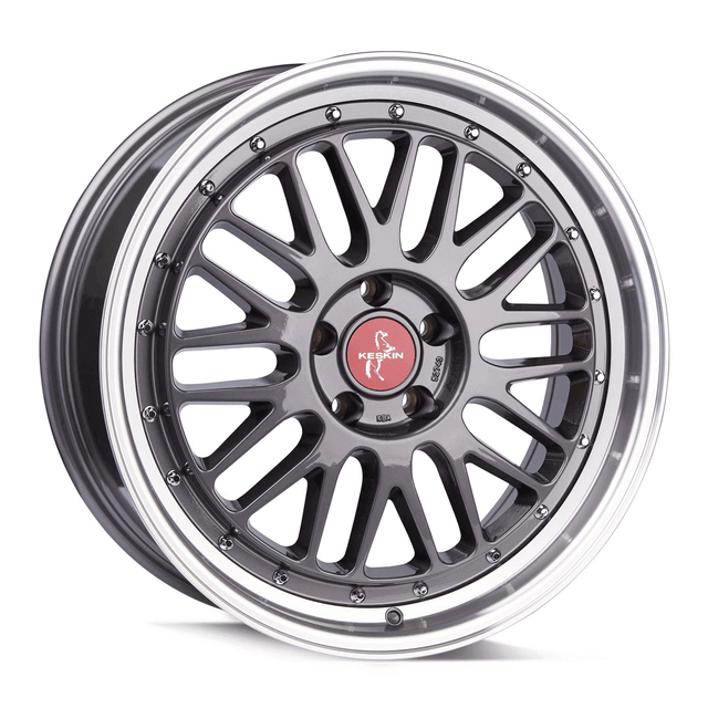 Keskin KT22 Retro Titan Grey Lip Polish Alufelge 8.5x19 ET30 5x112/72.6