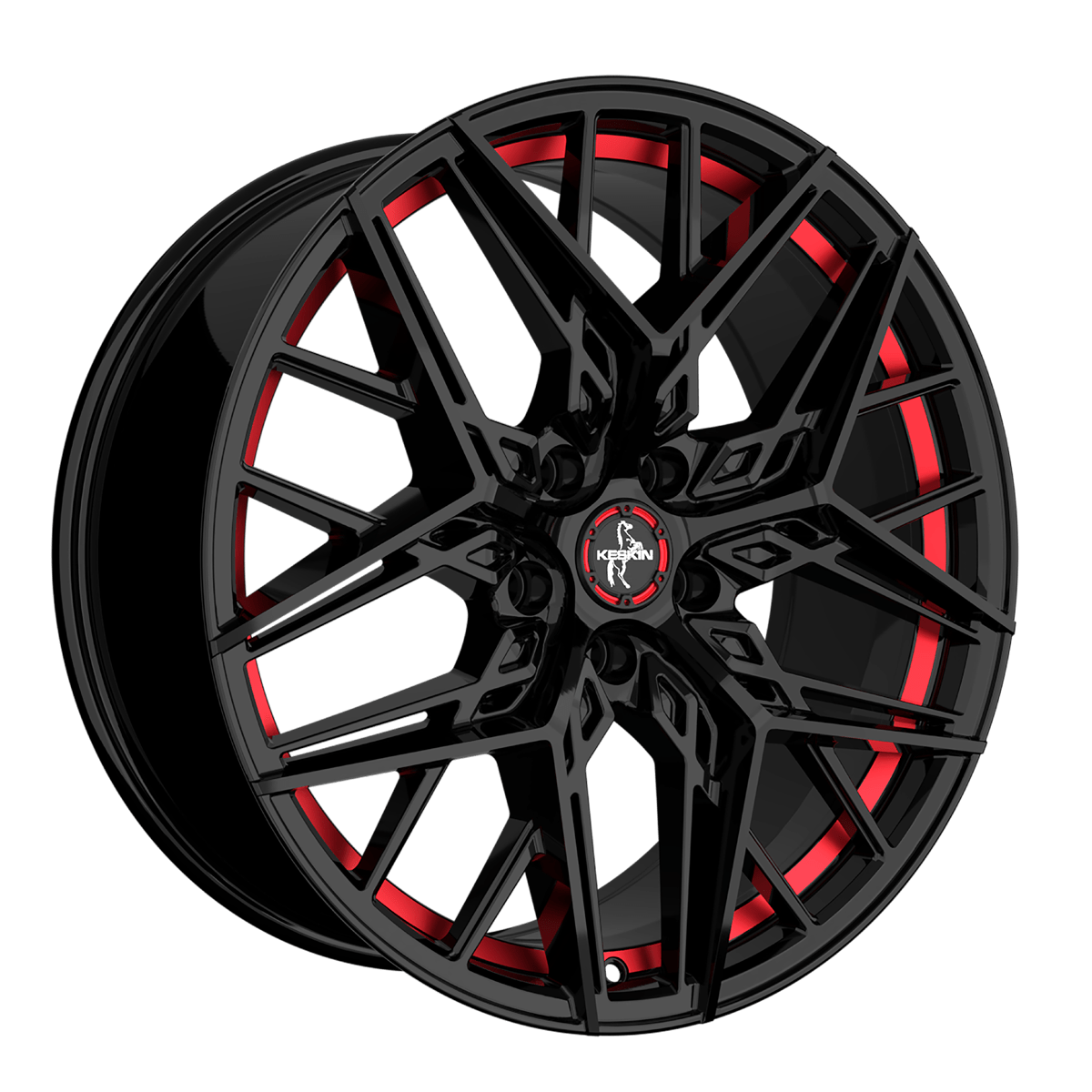 Keskin KT25 Black Painted Red Inside Alufelge 8.5x19 ET40 5x108/72.6