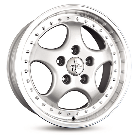 Keskin KT2 Cup Silver Lip Polish Alufelge 8.5x18 ET52 5x130/71.5