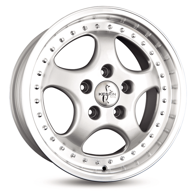 Keskin KT2 Cup Silver Lip Polish Alufelge 9.5x18 ET52 5x130/71.5