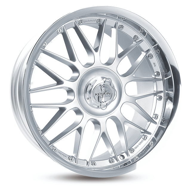 Keskin KT4 New Racer Silver Lip Polish Alufelge 8x17 ET35 5x112/5x120/72.6