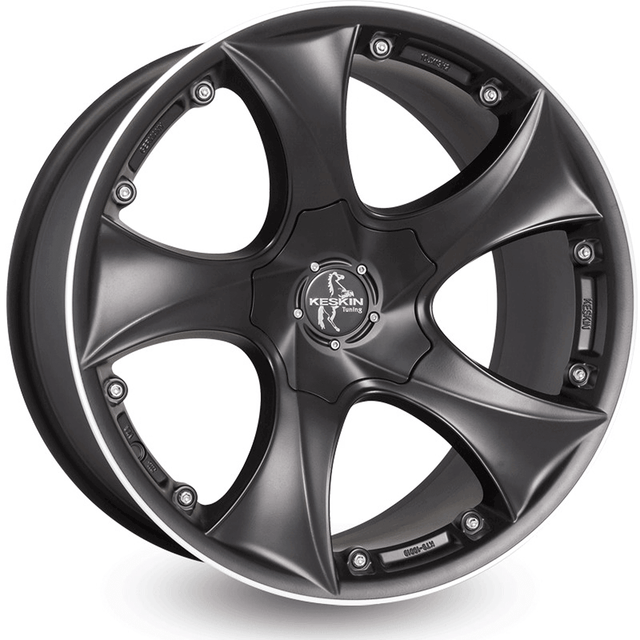 Keskin KT9 Malik Matt Black Lip Polish Alufelge 8x18 ET35 4x100/4x108/63.4