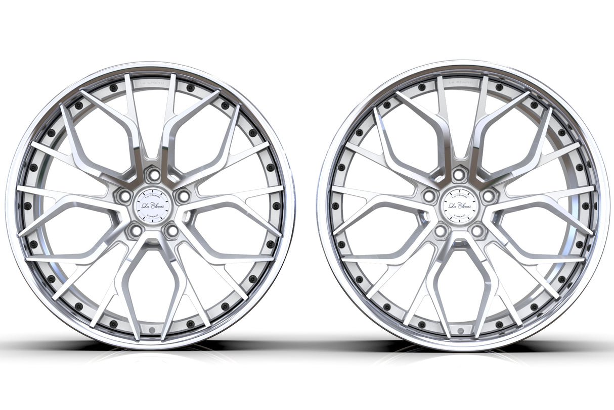 La Chanti LC-F2 9,5J x 20 Zoll 5x120 ET25 Machined Silver/Chrome LIP