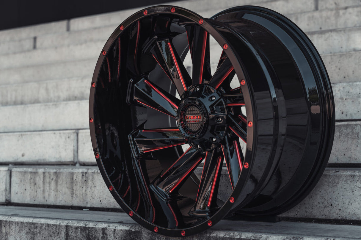 La Chanti LC-OF10 12J x 22 Zoll 5x127 ET-44 Glossy Black / RED