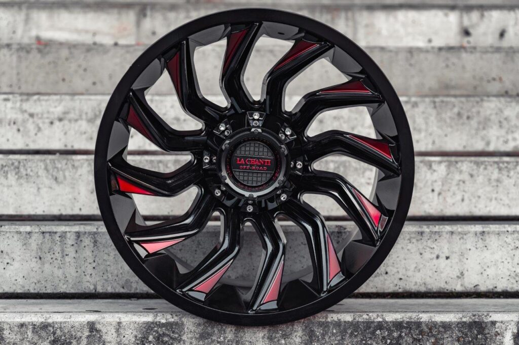 La Chanti LC-OF12 12J x 20 Zoll 6x135 ET-25 Glossy Black / RED Spockes