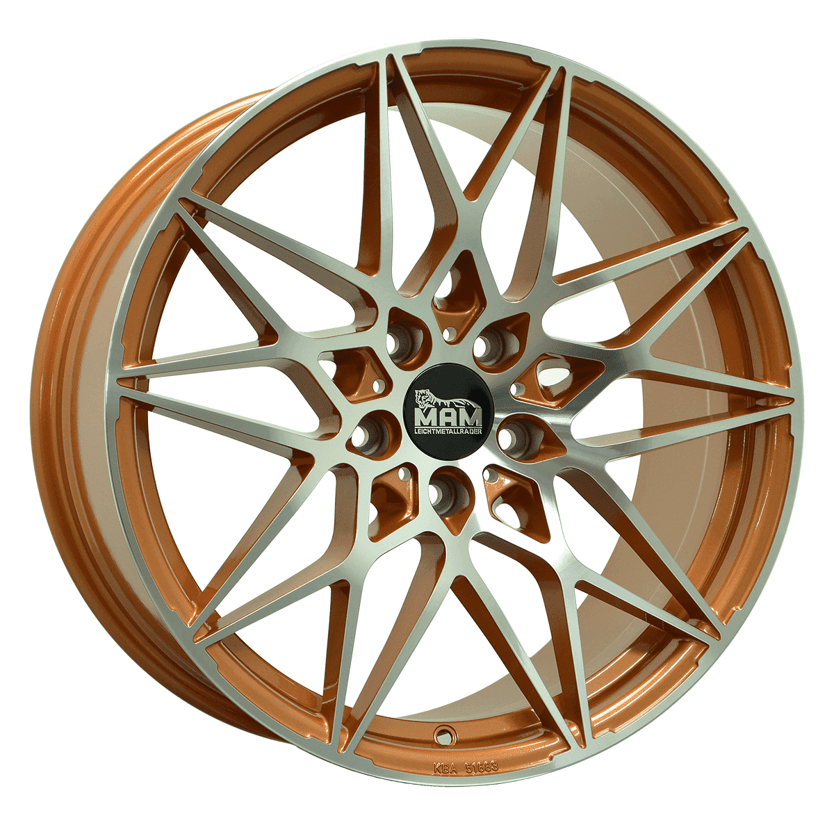 MAM B2 Acid Orange Front Polish Alufelge 8.5x20 ET35 5x120/72.6