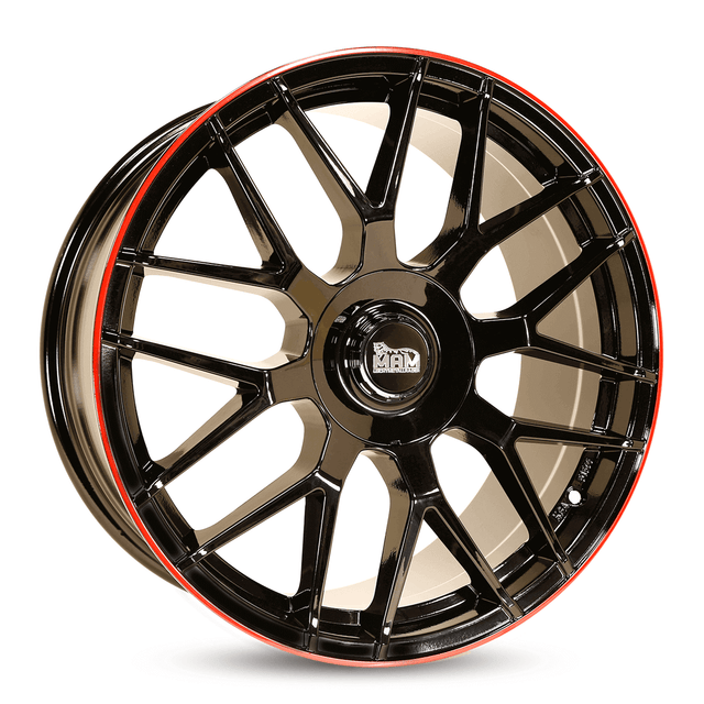 MAM GT1 Black Painted Lip Red Alufelge 8x18 ET45 5x112/66.6
