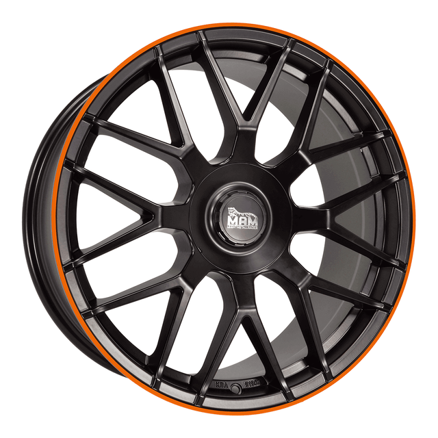 MAM GT1 Matt Black Lip Orange Alufelge 9.5x19 ET42 5x112/66.6