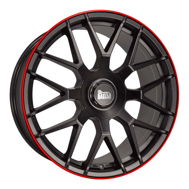 MAM GT1 Matt Black Lip Red Alufelge 8x18 ET45 5x112/66.6