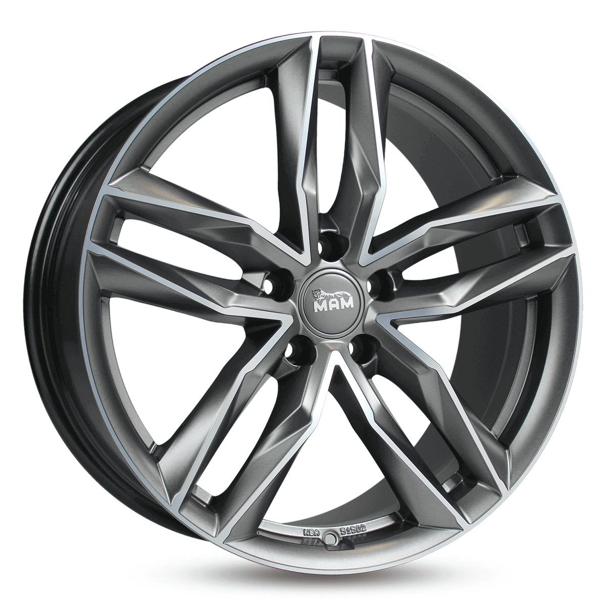 MAM RS3 Matt Palladium Front Polish Alufelge 8.5x20 ET45 5x112/66.6