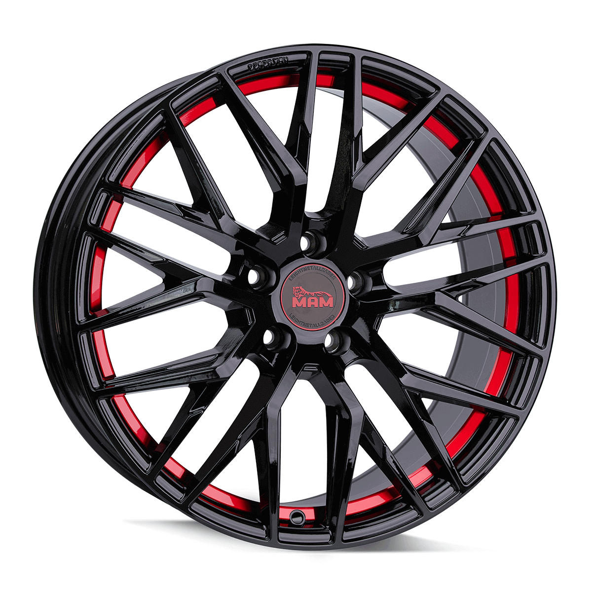 MAM RS4 Black Painted Red Inside Alufelge 8x18 ET35 5x120/72.6