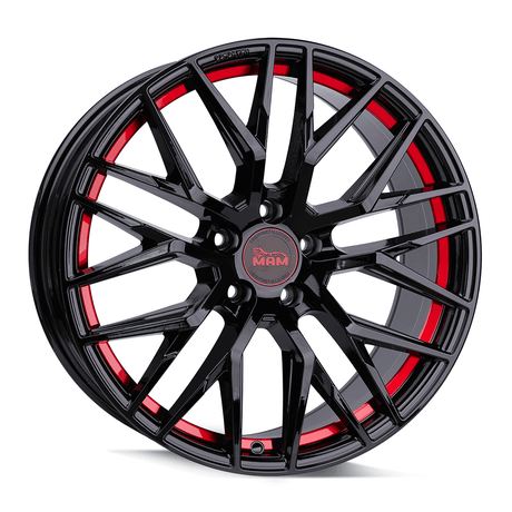 MAM RS4 Black Painted Red Inside Alufelge 8.5x20 ET30 5x112/72.6
