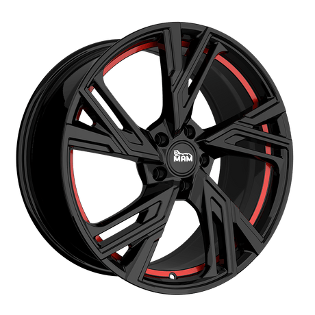 MAM RS5 Black Painted Red Inside Alufelge 8.5x19 ET45 5x112/72.6