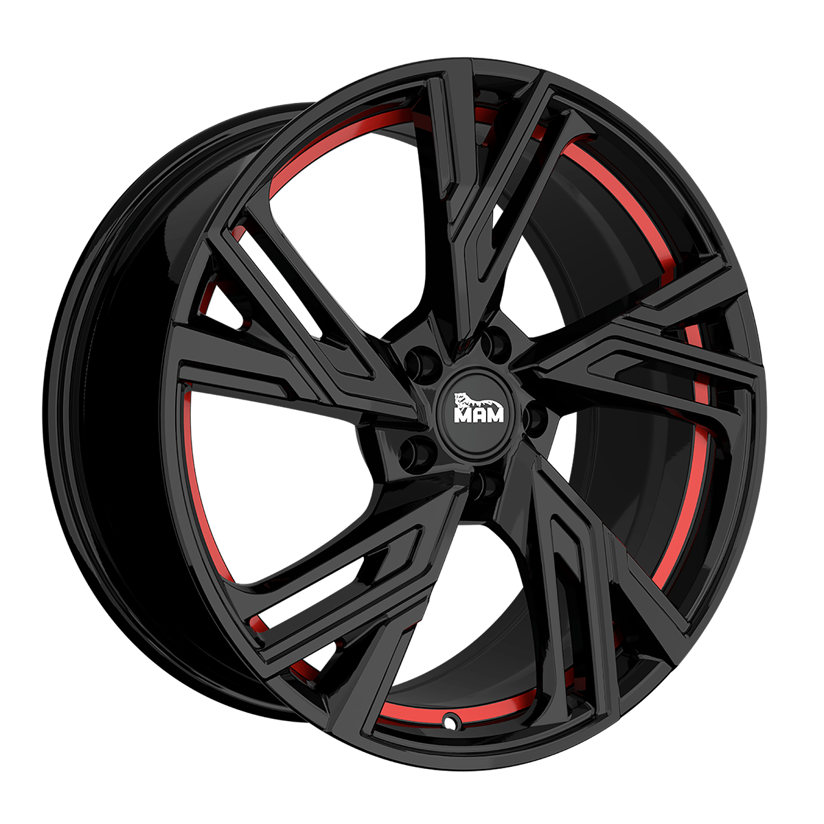 MAM RS5 Black Painted Red Inside Alufelge 8.5x19 ET35 5x120/72.6