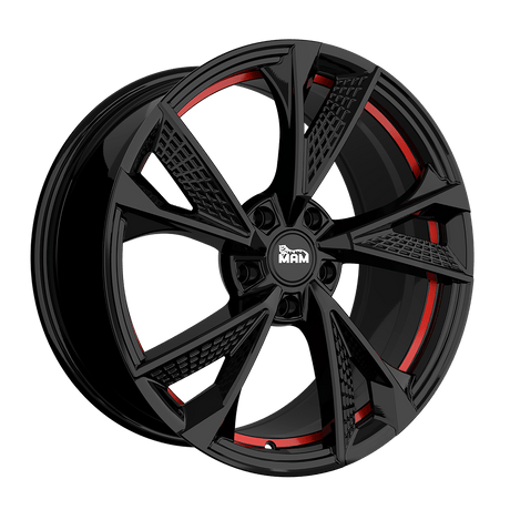 MAM RS6 Black Painted Red Inside Alufelge 8.5x20 ET35 5x114.3/72.6