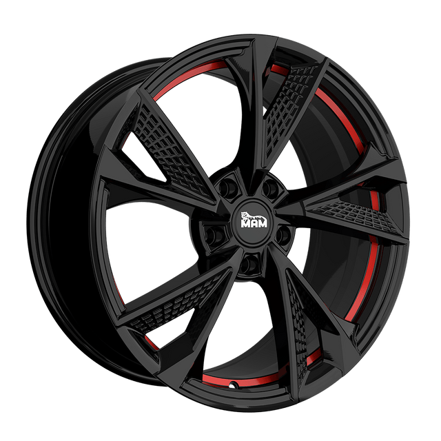 MAM RS6 Black Painted Red Inside Alufelge 7.5x17 ET40 5x114.3/72.6