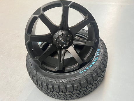 4x rims RID R05 9×18 ET18 5×120 + tires Black Bear AT2 265/60/18