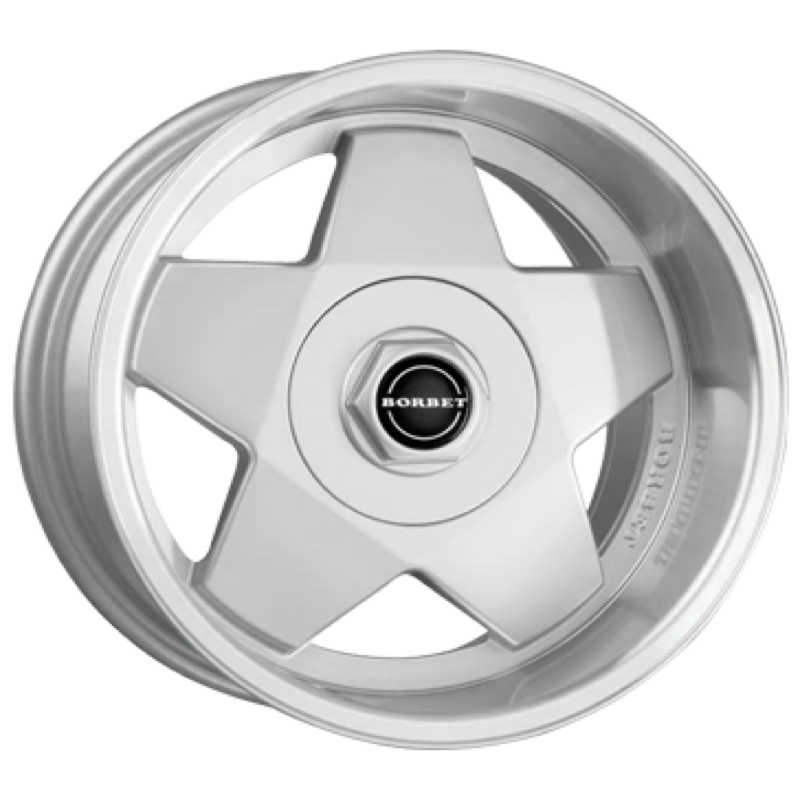 Borbet A silber Horn poliert Alufelge 7.5x16 ET20 4x108/72.6
