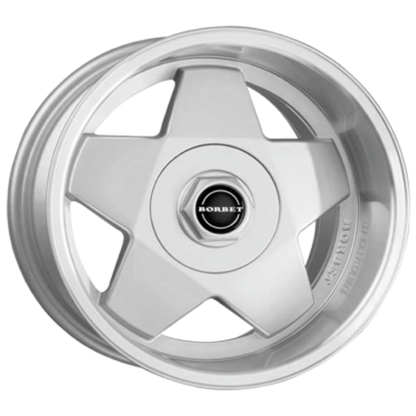 Borbet A silber Horn poliert Alufelge 7.5x16 ET20 4x108/72.6