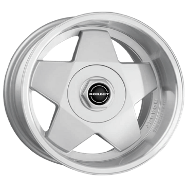 Borbet A silber Horn poliert Alufelge 7.5x16 ET20 4x108/72.6
