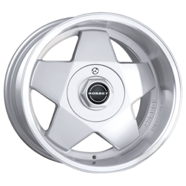 Borbet A silver polished Alufelge 9x16 ET15 5x100/64