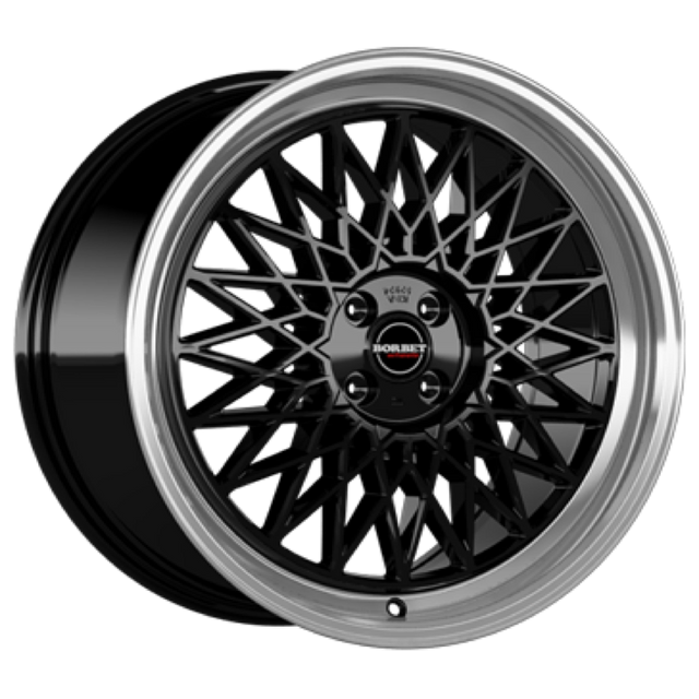 Borbet B black rim polished Alufelge 7.5x16 ET30 4x100/64.1