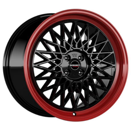 Borbet B black rim red Alufelge 7x17 ET38 4x100/64