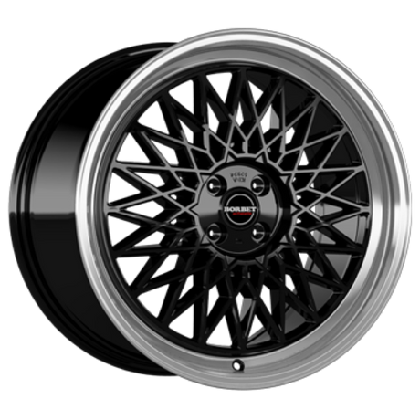 Borbet B black rim polished Alufelge 7x17 ET38 4x108/63.4