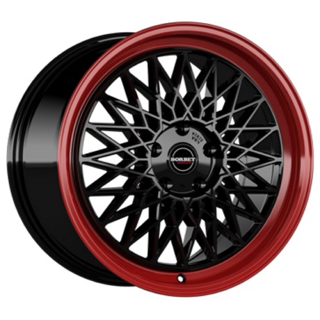Borbet B black rim red Alufelge 8x17 ET35 5x112/66.5