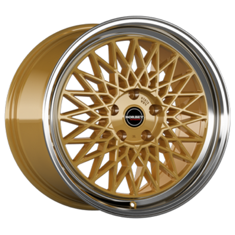 Borbet B gold rim polished Alufelge 8x17 ET30 5x112/66.5