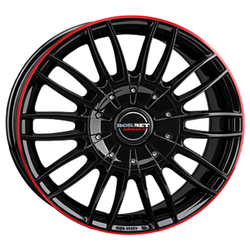 Borbet CW3 black glossy red ring Alufelge 7.5x18 ET45 5x127/71.6