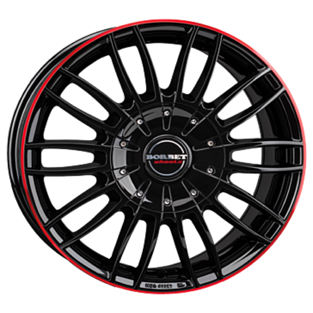 Borbet CW3 black glossy red ring Alufelge 7.5x18 ET45 5x127/71.6