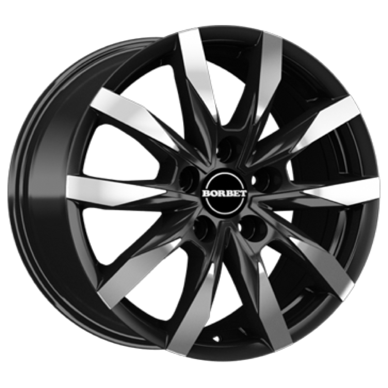 Borbet CW5 black polished matt Alufelge 6x16 ET68 5x130/78.1