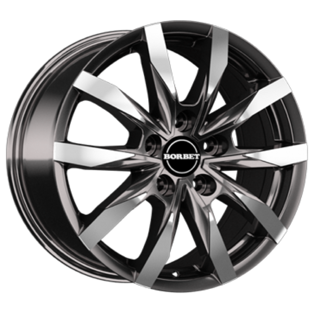 Borbet CW5 mistral anthracite glossy polished Alufelge 7.5x18 ET37 5x130/84.1