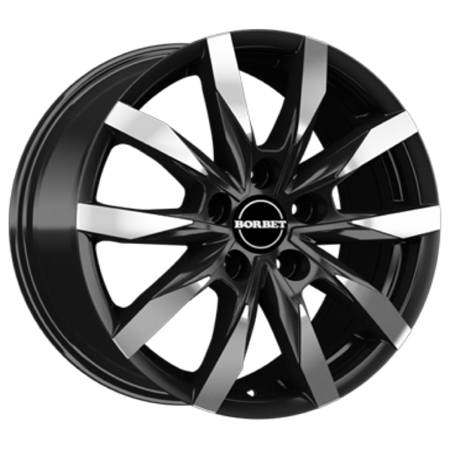 Borbet CW5 black polished matt Alufelge 7.5x18 ET52 5x118/71.1