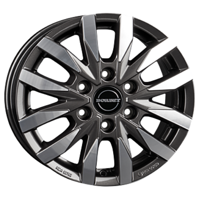 Borbet CW6 mistral anthracite glossy polished Alufelge 6.5x17 ET50 6x120/74.6