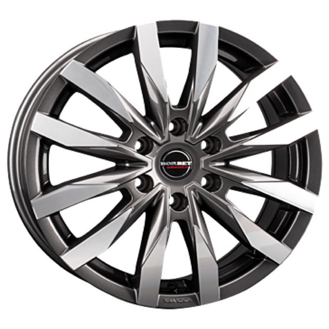 Borbet CW6 mistral anthracite glossy polished Alufelge 7.5x18 ET47 6x130/84.1