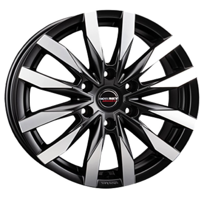 Borbet CW6 black polished matt Alufelge 7.5x18 ET45 6x114.3/66.1