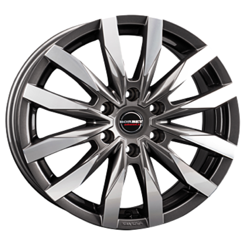 Borbet CW6 mistral anthracite glossy polished Alufelge 7.5x18 ET45 6x114.3/66.1