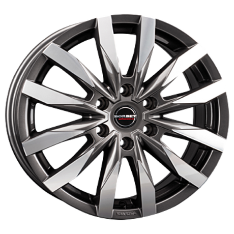 Borbet CW6 mistral anthracite glossy polished Alufelge 7.5x18 ET47 6x139.7/93.05